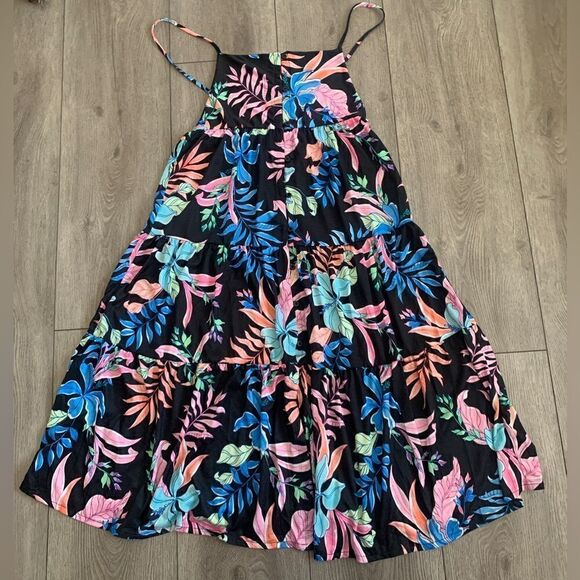 Hurley woman’s St Paradise button front midi dress very beautiful floral print - Picture 1 of 3